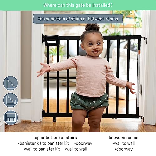 Summer Infant 30–48" Stairway Safety Gate (Black Wood) - Kidsy