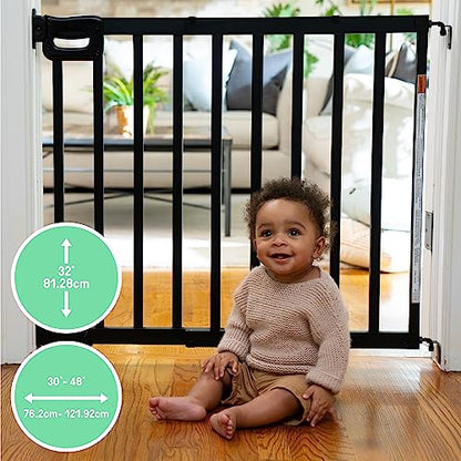 Summer Infant 30–48" Stairway Safety Gate (Black Wood) - Kidsy