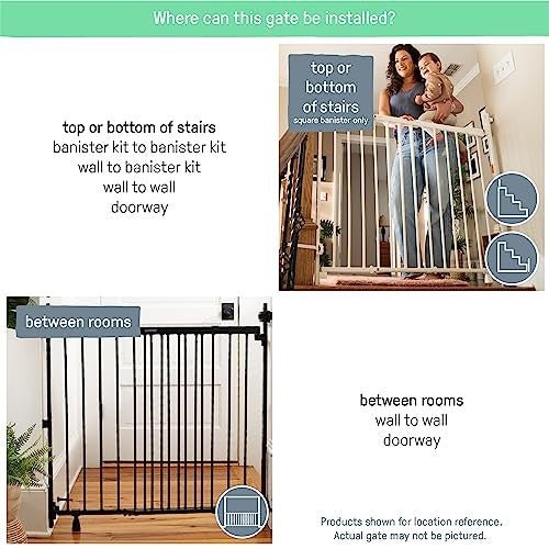 Summer Infant Metal Banister & Stair Baby Gate 31–46" (Black) - Kidsy