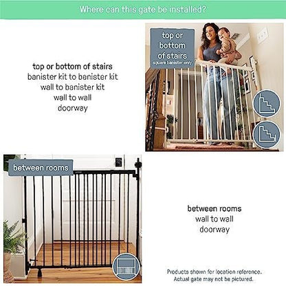 Summer Infant Metal Banister & Stair Baby Gate 31–46" (Black) - Kidsy