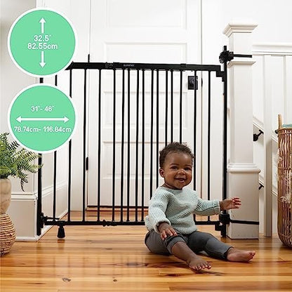Summer Infant Metal Banister & Stair Baby Gate 31–46" (Black) - Kidsy