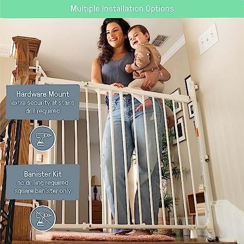 Summer Infant Metal Banister & Stair Baby Gate 31–46" (Black) - Kidsy