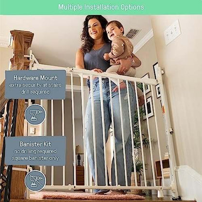 Summer Infant Metal Banister & Stair Baby Gate 31–46" (Black) - Kidsy