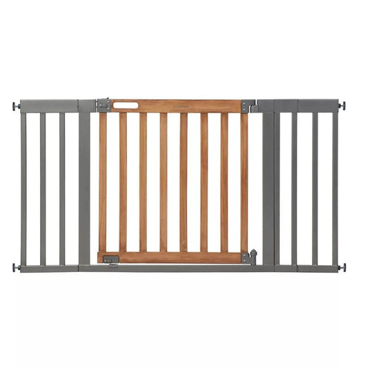 Summer Infant West End Baby & Pet Gate, 36–60"W × 30"H (Oak & Metal) - Kidsy