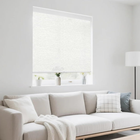 Sunmaintain 38" W x 72" H Cordless Light Filtering Roller Shade for Windows (White) - Kidsy