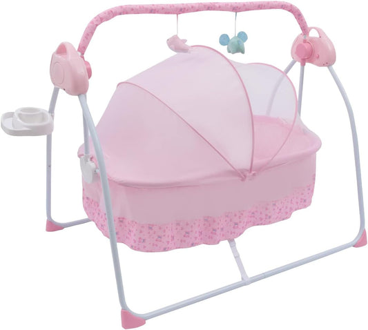 TFCFL Electric Baby Crib Cradle (Pink) - Kidsy