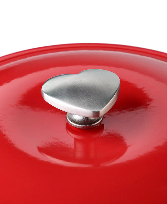 The Cellar Enamel Cast Iron Cookware Heart Silver - Tone Knob - Kidsy