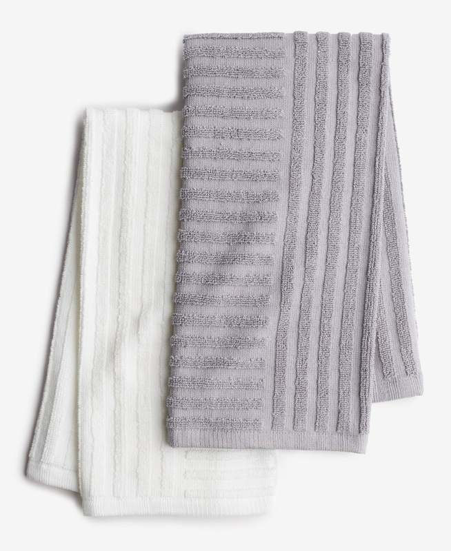 The Cellar Linear Sculpted Towels, 2 - Pack (Gray) - Kidsy