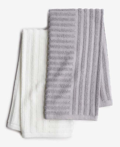 The Cellar Linear Sculpted Towels, 2 - Pack (Gray) - Kidsy