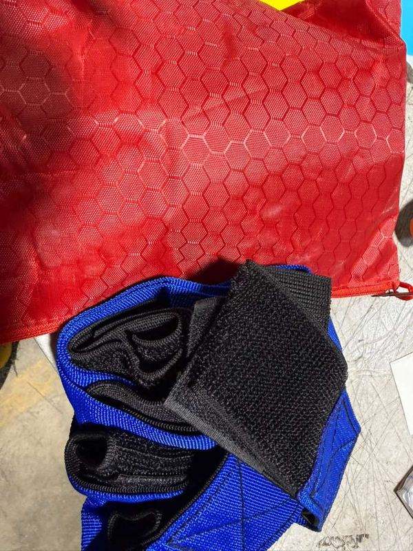 Three Legged Race Bands, 2 Sets, Team Building, 3 Legged Race Bands, Outdoor Party Group Game (Red Blue) - Kidsy