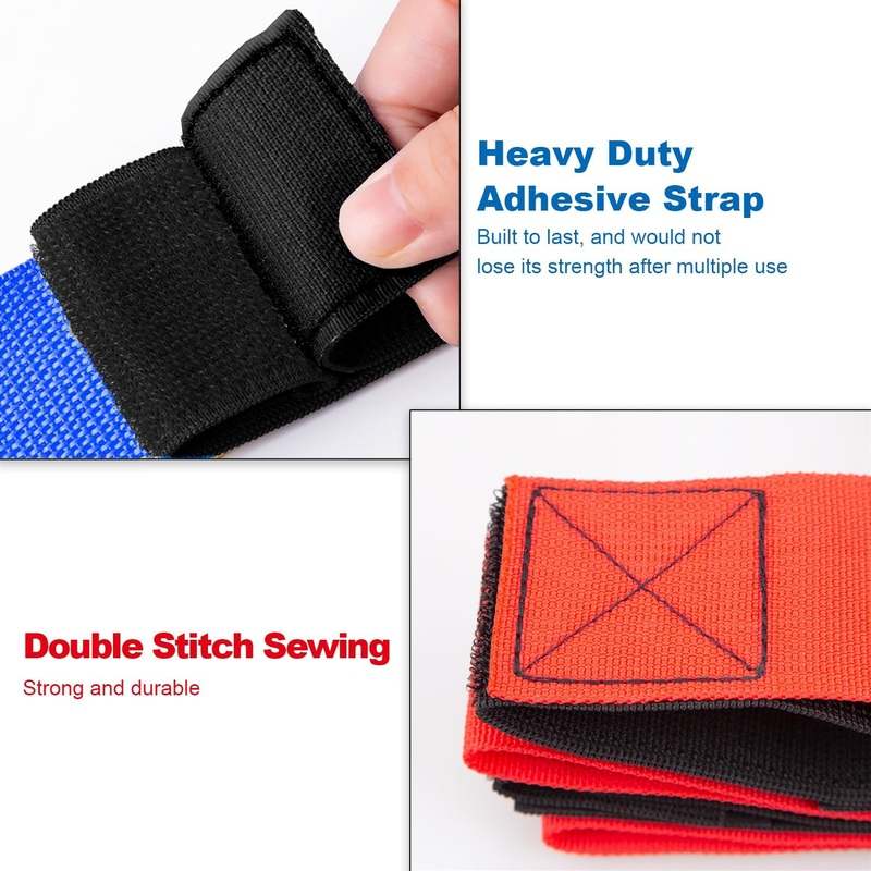 Three Legged Race Bands, 2 Sets, Team Building, 3 Legged Race Bands, Outdoor Party Group Game (Red Blue) - Kidsy