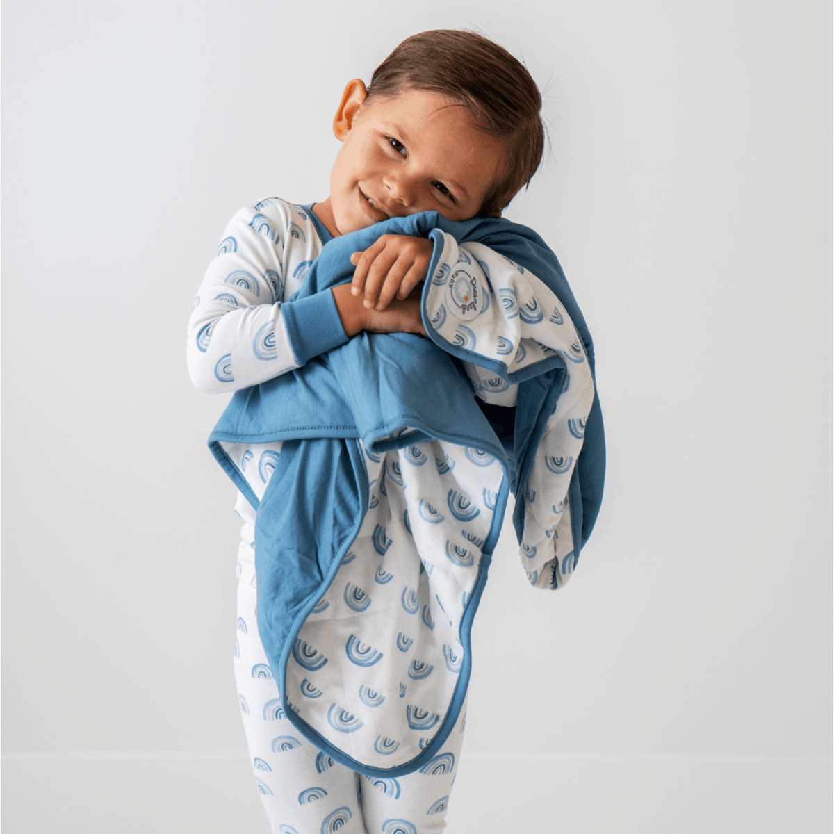 Toddler/Kids Bamboo Pajamas - Blue Rainbow - Kidsy