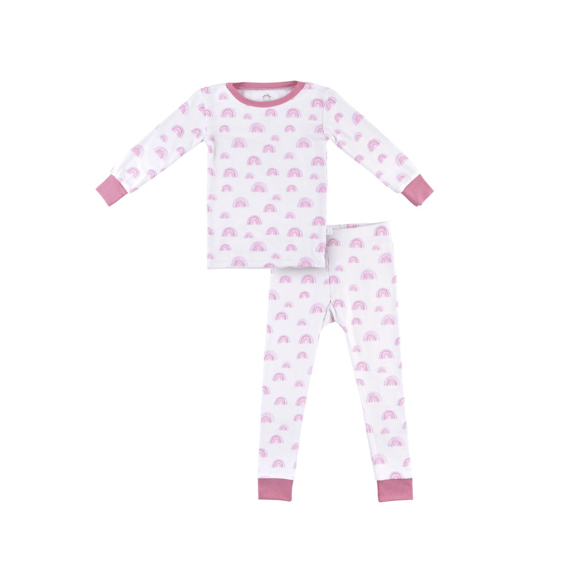 Toddler/Kids Bamboo Pajamas - Pink Rainbow - Kidsy