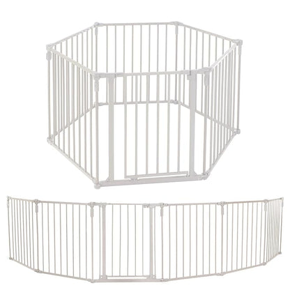 Toddleroo by North States 3 - in - 1 Metal Superyard 6 Panel 10 Sq Ft (Taupe) - Kidsy