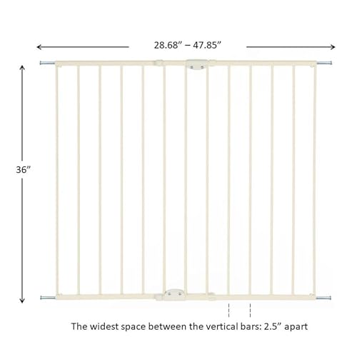 Toddleroo by North States Baby Gate Fits Openings 28.68" - 47.85"Wide 36" Tall (Warm White) - Kidsy