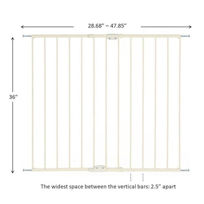 Toddleroo by North States Baby Gate Fits Openings 28.68" - 47.85"Wide 36" Tall (Warm White) - Kidsy