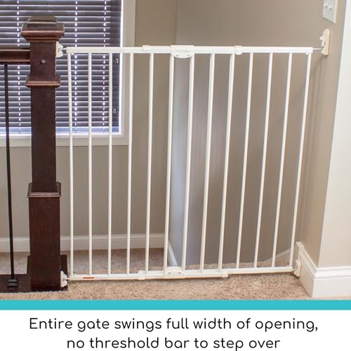 Toddleroo by North States Baby Gate Fits Openings 28.68" - 47.85"Wide 36" Tall (Warm White) - Kidsy