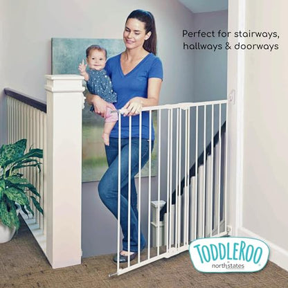 Toddleroo by North States Baby Gate Fits Openings 28.68" - 47.85"Wide 36" Tall (Warm White) - Kidsy