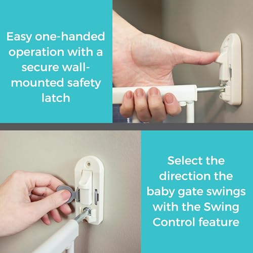 Toddleroo by North States Baby Gate Fits Openings 28.68" - 47.85"Wide 36" Tall (Warm White) - Kidsy