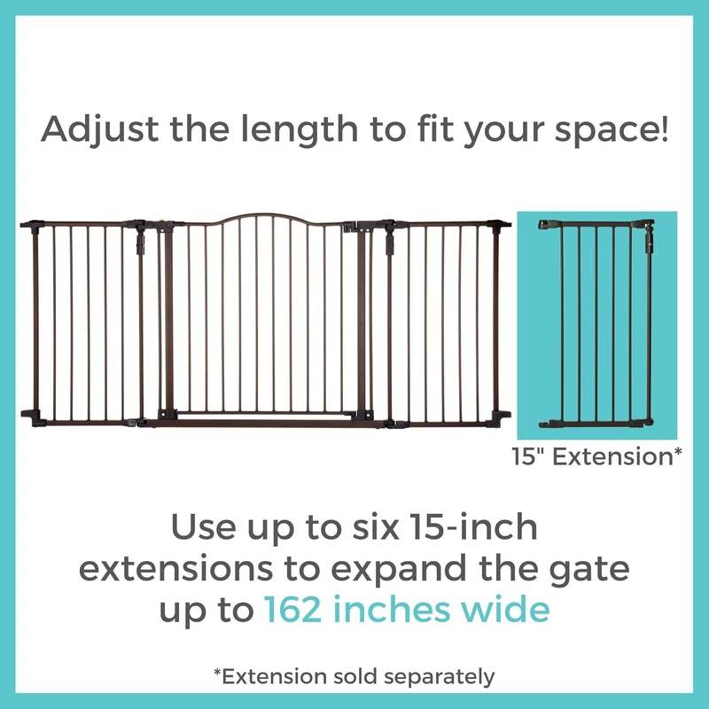 Toddleroo by North States Deluxe Baby Gate 72" Wide (Matte Bronze) - Kidsy