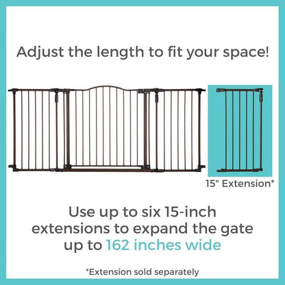 Toddleroo by North States Deluxe Baby Gate 72" Wide (Matte Bronze) - Kidsy