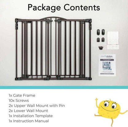 Toddleroo by North States Deluxe Baby Gate 72" Wide (Matte Bronze) - Kidsy