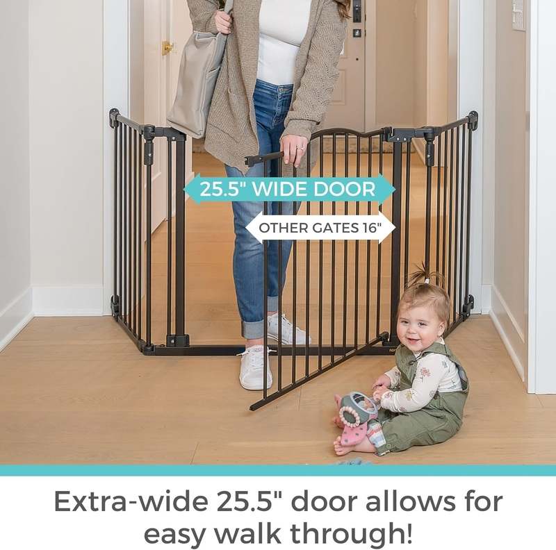 Toddleroo by North States Deluxe Baby Gate 72" Wide (Matte Bronze) - Kidsy