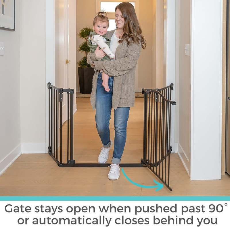 Toddleroo by North States Deluxe Baby Gate 72" Wide (Matte Bronze) - Kidsy