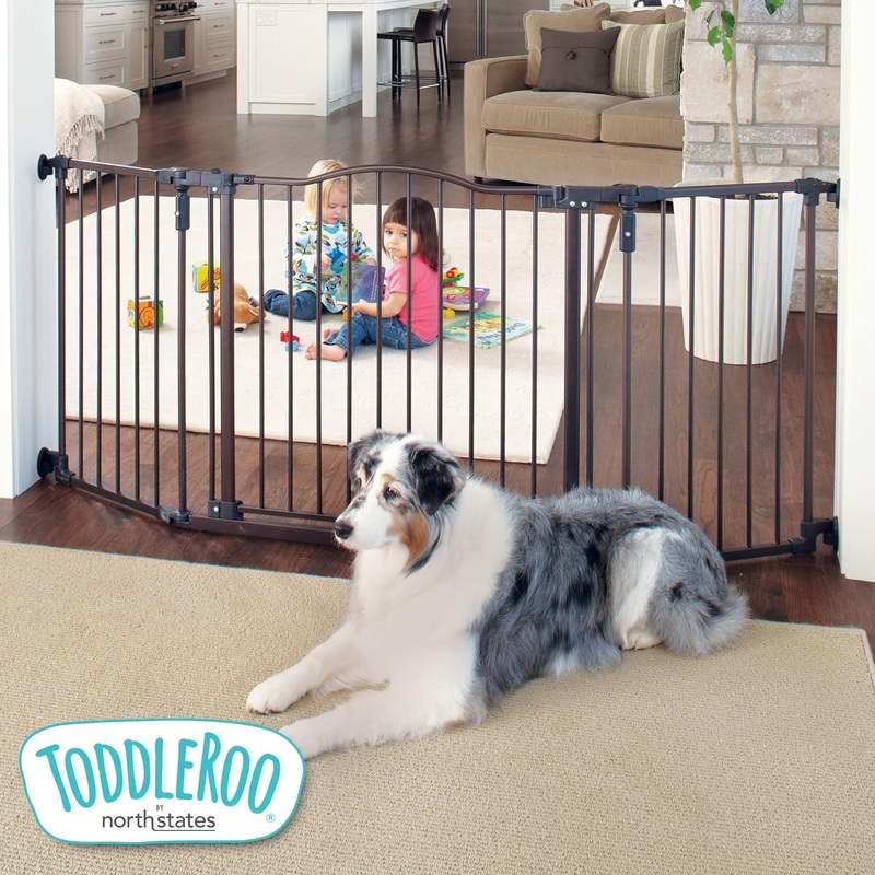 Toddleroo by North States Deluxe Baby Gate 72" Wide (Matte Bronze) - Kidsy