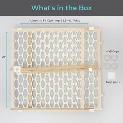 Toddleroo by North States Quick Fit Wooden Baby Gate (23" Tall, Sustainable Hardwood) - Kidsy