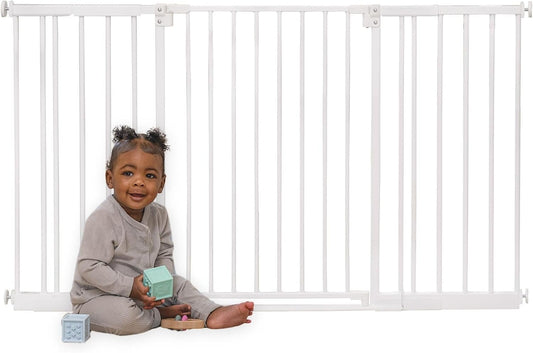 Toddleroo by North States StepSafe Extra Wide Auto-Close Baby Gate, 29"–55" Wide (White) - Kidsy