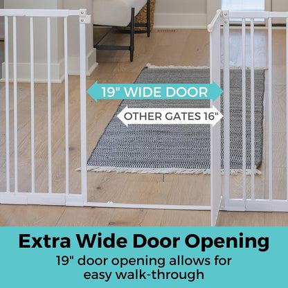 Toddleroo by North States StepSafe Extra Wide Auto-Close Baby Gate, 29"–55" Wide (White) - Kidsy