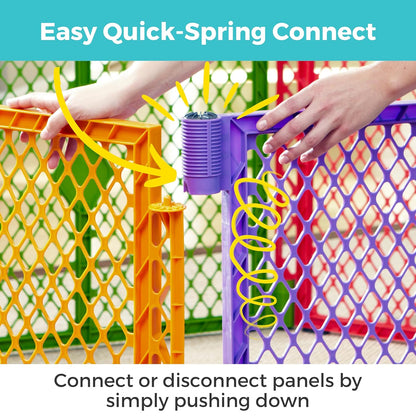 Toddleroo by North States - Superyard Colorplay 2-Panel Door Extension: 65.5 Inch Play Yard Extension with Door (Colorplay) - Kidsy