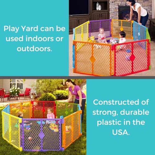 Toddleroo by North States Superyard Colorplay Play Yard | 8 Panel - Kidsy