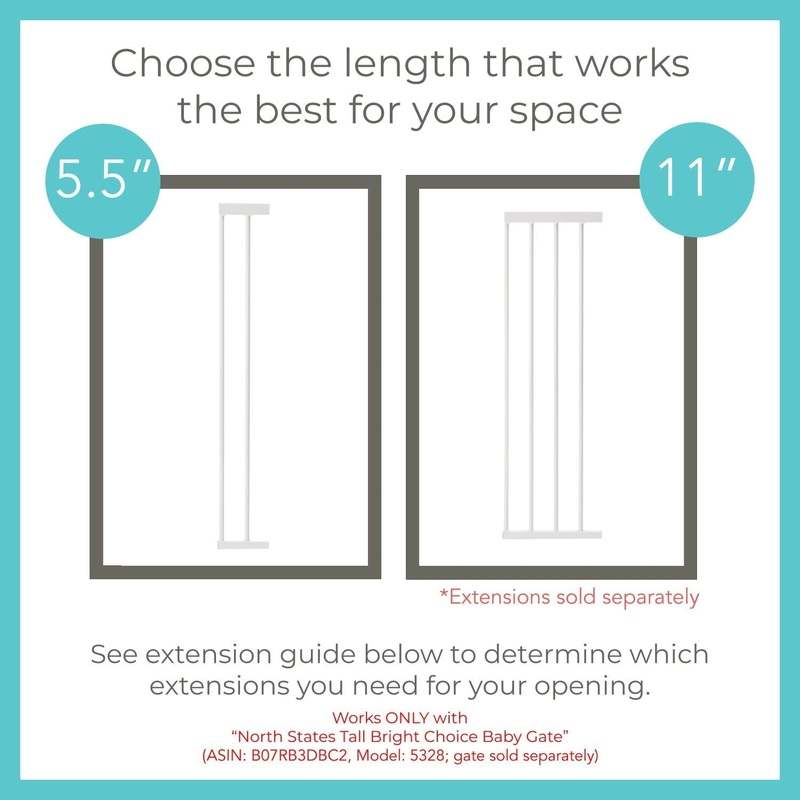 Toddleroo by North States - Tall Bright Choice Gate 11 Inch Extension (White) - Kidsy