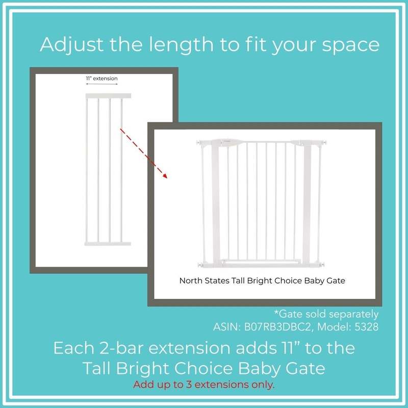 Toddleroo by North States - Tall Bright Choice Gate 11 Inch Extension (White) - Kidsy