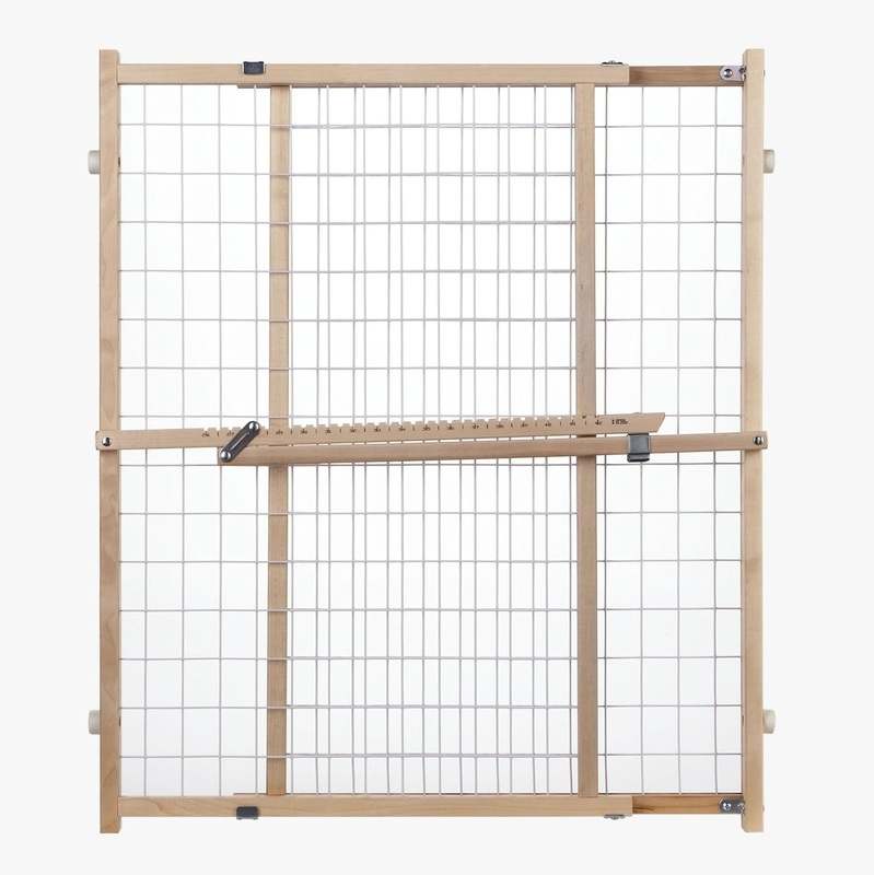 Toddleroo Extra Wide Wooden Baby Gate 29.5" - 50" (Natural Wood) - Kidsy