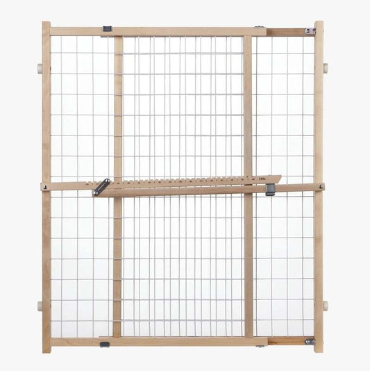 Toddleroo Extra Wide Wooden Baby Gate 29.5" - 50" (Natural Wood) - Kidsy