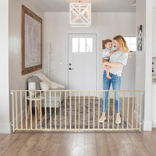 Toddleroo Extra - Wide Wooden Gate 60" - 103"x27" - Kidsy