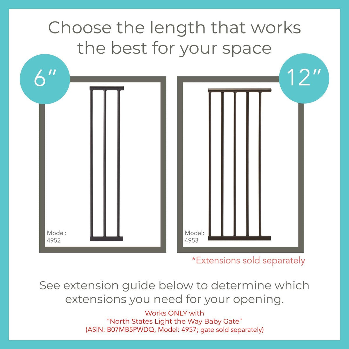 Toddleroo Light the Way Gate Extension 6-Inch (Matte Bronze) - Kidsy