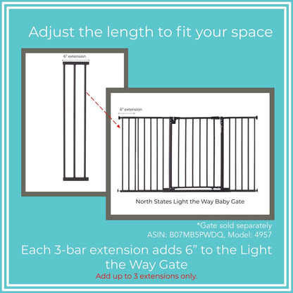 Toddleroo Light the Way Gate Extension 6-Inch (Matte Bronze) - Kidsy