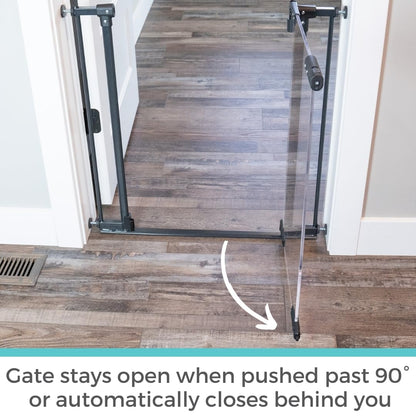 Toddleroo StepSafe Clear Walk-Thru Baby Gate 29–38-Inch (Black) - Kidsy