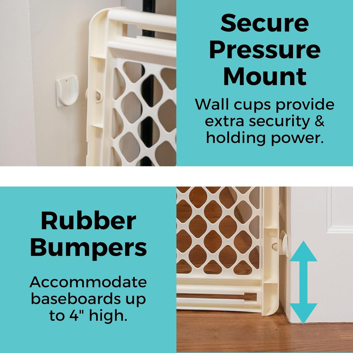 Toddleroo Supergate Ergo Baby Gate 26–42 Inch Wide 26 Inch Tall (Ivory) - Kidsy
