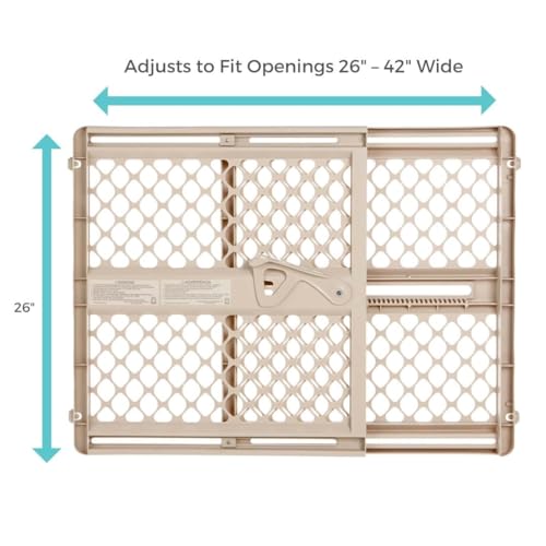 Toddleroo Supergate Ergo Plastic Child Gate 26–42" (Sand) - Kidsy
