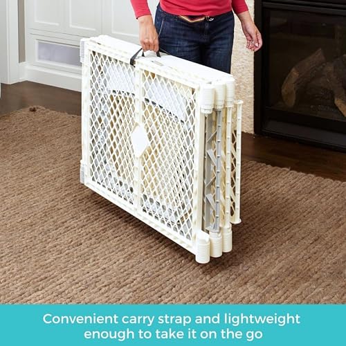 Toddleroo Superyard Ultimate 6 - Panel Play Yard, 8.5 Sq Ft, 26" Tall (Ivory) - Kidsy