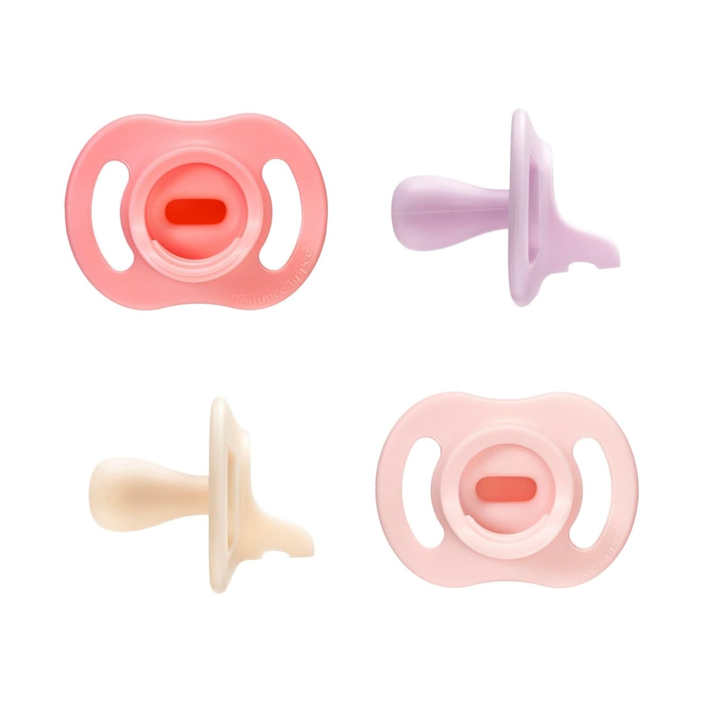 Tommee Tippee Ultra - Light StayPut Pacifier (0 - 6m, 4 Pack, Lavender/Pink/Champagne/Blush) - Kidsy
