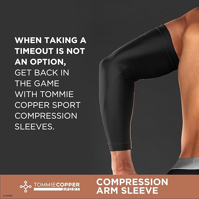 Tommie Copper Arm Compression Sleeve L/XL 15–20 mmHg (Black) - Kidsy