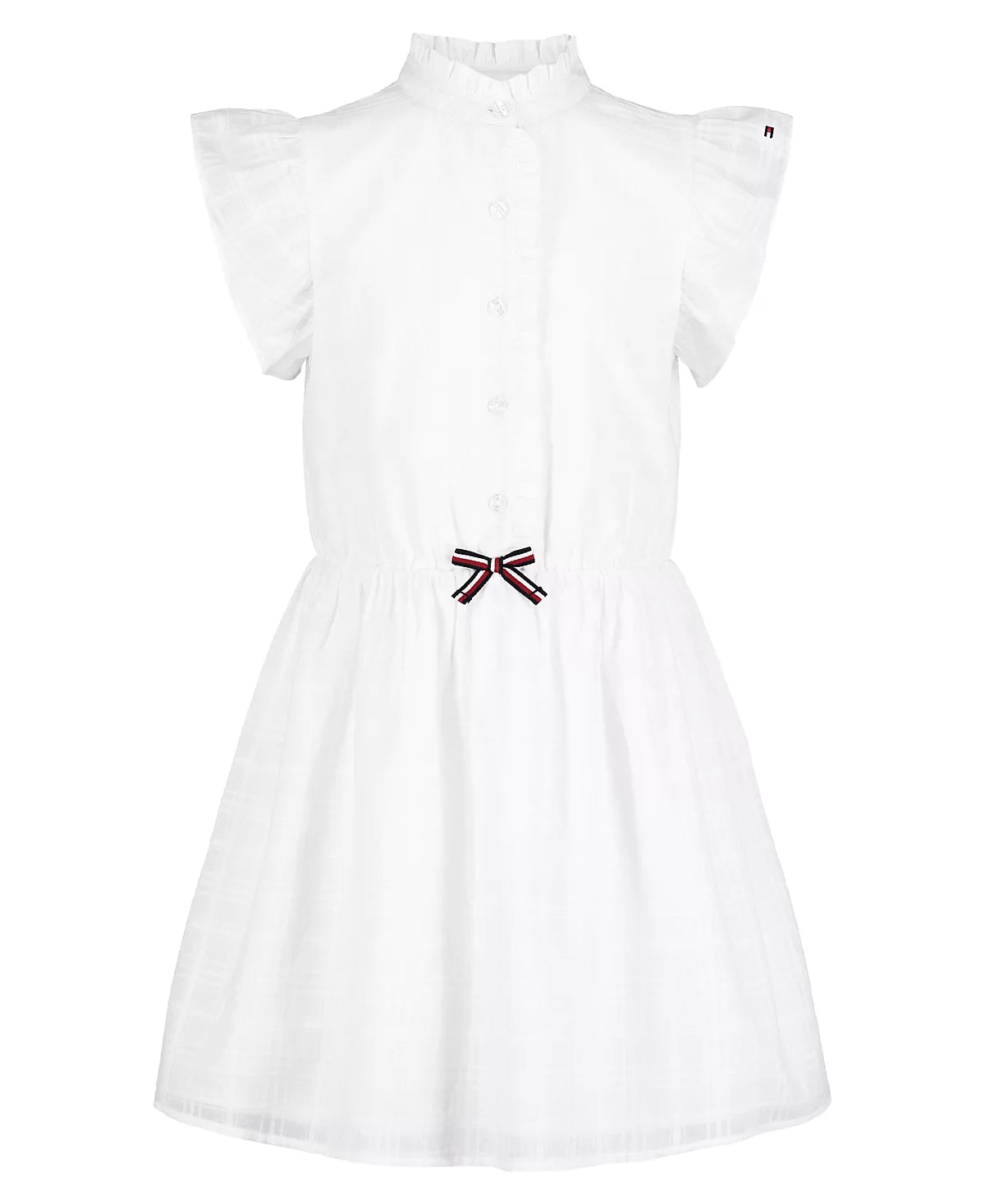 Tommy Hilfiger Big Girls Dobby Short Sleeve Dress (Large, 12/14) - Kidsy