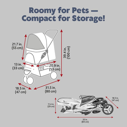 Trixie Pet Stroller for Small Dogs & Cats (Gray) - Kidsy
