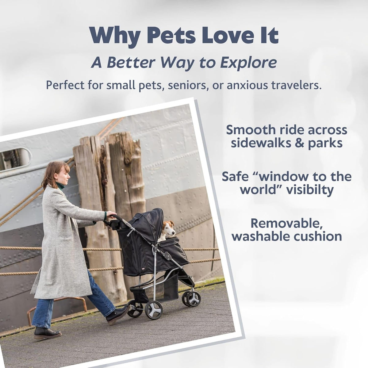 Trixie Pet Stroller for Small Dogs & Cats (Gray) - Kidsy